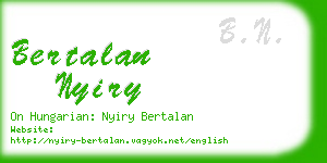 bertalan nyiry business card